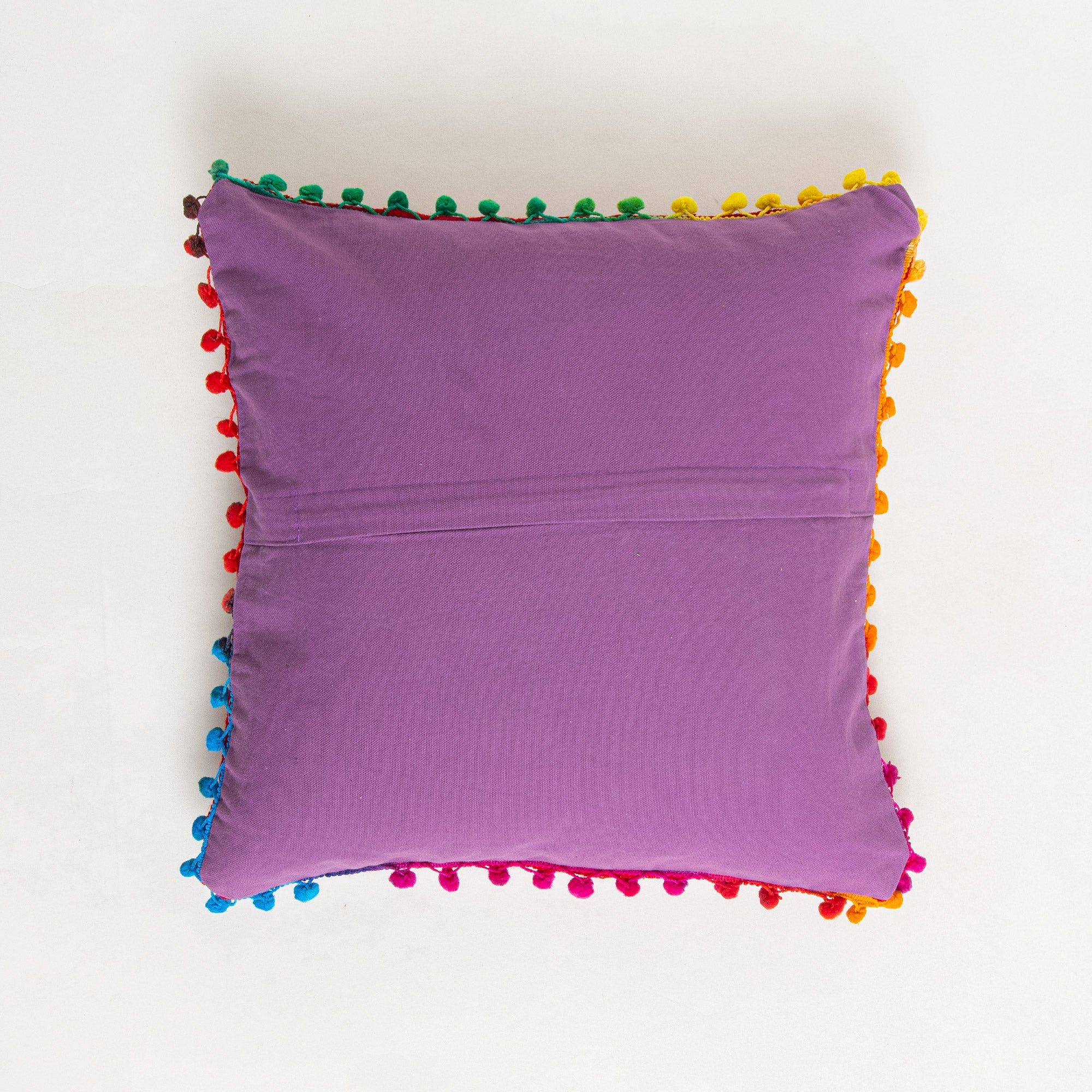 Organic Cotton Jaipuri Pom Pom Embroidered Cushion Covers